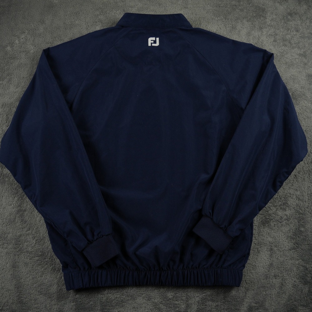 FootJoy Pullover Windshirt Mens S Blue Snap Mock Neck Raglan Long Sleeve Golf - Picture 4 of 8